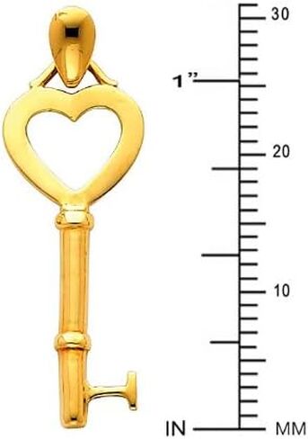 14k REAL Yellow Gold Key to My Heart Charm Pendant in Saudi Arabia