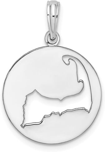 925 Sterling Silver Cape Cod Cut-out Pendant (L- 24.78 mm) in Saudi Arabia