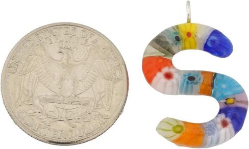 Glass Of Venice Murano Glass Alphabet Initial Pendant - Letter S in Saudi Arabia
