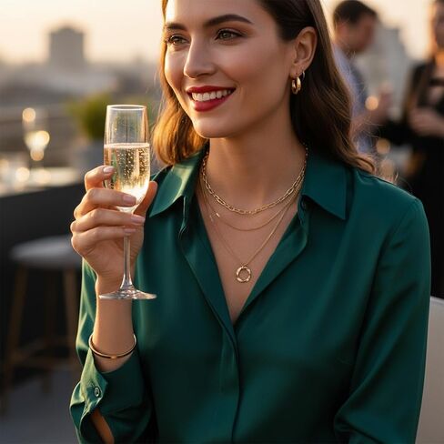 2 PCS Layered Necklaces for Women, Gold & Silver Multi Layered Necklaces with Pendant, Stacked Necklace Elegant Multilayer Adjustable Layering Chain in Saudi Arabia