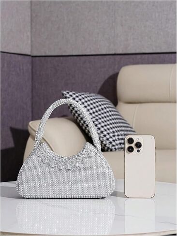 SweatyRocks Women's Evening Handbags Sparkly Top Handle Rhinestone Clutch Purses in Saudi Arabia