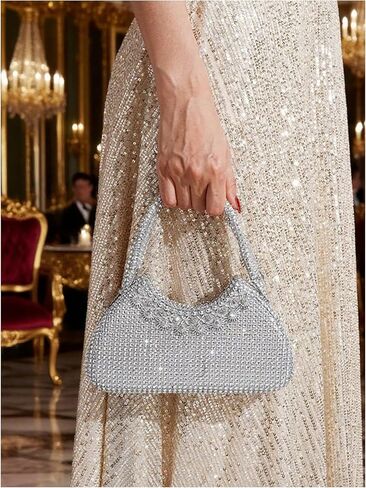 SweatyRocks Women's Evening Handbags Sparkly Top Handle Rhinestone Clutch Purses in Saudi Arabia