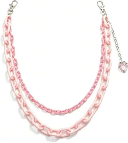 Dual-Layered Pink Acrylic Strawberry Pants Chain Bag Charm for Women Men Valentines Accessory Friendship Gifts for Women Christmas Gifts Valentines Day in Saudi Arabia