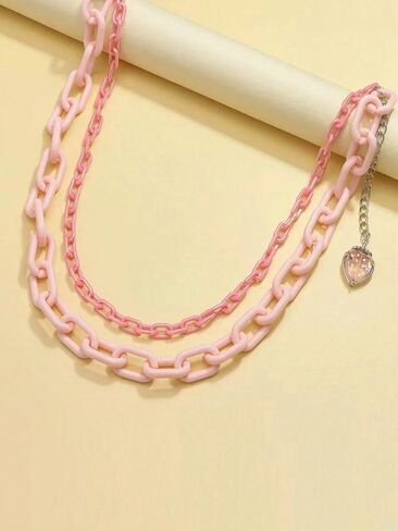 Dual-Layered Pink Acrylic Strawberry Pants Chain Bag Charm for Women Men Valentines Accessory Friendship Gifts for Women Christmas Gifts Valentines Day in Saudi Arabia