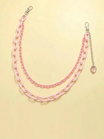 Dual-Layered Pink Acrylic Strawberry Pants Chain Bag Charm for Women Men Valentines Accessory Friendship Gifts for Women Christmas Gifts Valentines Day in Saudi Arabia