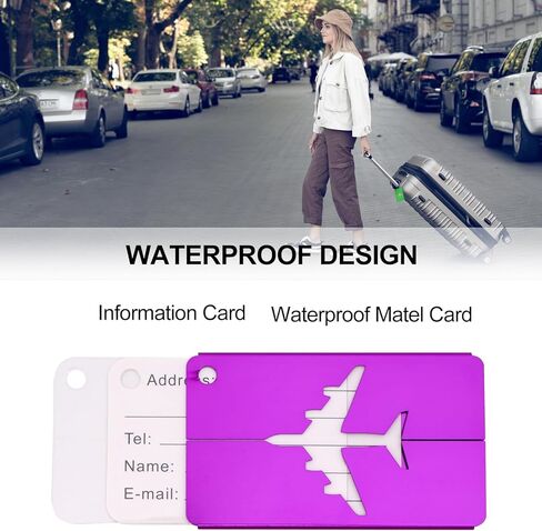 6 Pack Luggage Tag, Travel Labels Set for Suitcases with Stainless Loop and ID Card, 6 Pack Aluminium Alloy Suitcase Tags for Flying, Cruise, Travel Essentials, Multicolored in Saudi Arabia