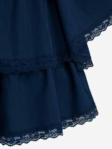 ROSE GAL Womens Plus Size Victorian Gothic Lace-up Layered Lace Trim Cutout Trumpet Sleeves Knee Length Dress in Saudi Arabia