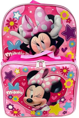 Disney Minnie Mouse 16 Inch Girl's Backpack With Removable Lunch Box Set (Minnie Always Active) in Saudi Arabia