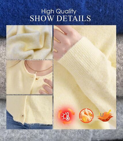 Plus Size Lightweight Cropped Cardigan Sweaters for Women Long Sleeve Knit Wool Button Up Sweater in Saudi Arabia