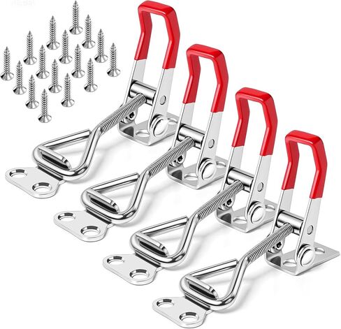 2 Pack Toggle Latch Clamp 4001 Adjustable 304 Stainless Steel Toggle Hasp Latches for Smoker Lid Jig Freezer Door Cooler Box Case Trunk Draw Chest, Quick Release 330Lbs Holding Capacity in Kuwait
