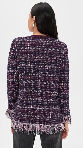 L'AGENCE Women's Kastoria Fringe Trim Cardigan in Saudi Arabia