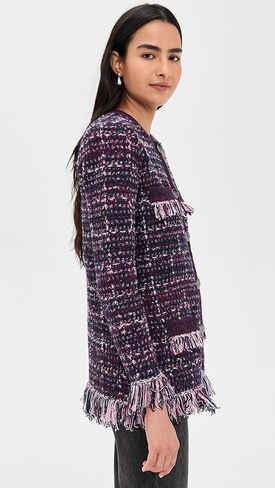 L'AGENCE Women's Kastoria Fringe Trim Cardigan in Saudi Arabia