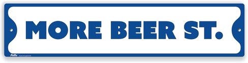 لافتات ورسومات PetKa PKCS-0018-NA_18x4 "More Beer St." لافتة ألومنيوم، 18 بوصة × 4 بوصة، أبيض على أسود in Saudi Arabia
