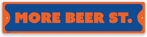 لافتات ورسومات PetKa PKCS-0018-NA_18x4 "More Beer St." لافتة ألومنيوم، 18 بوصة × 4 بوصة، أبيض على أسود in Kuwait