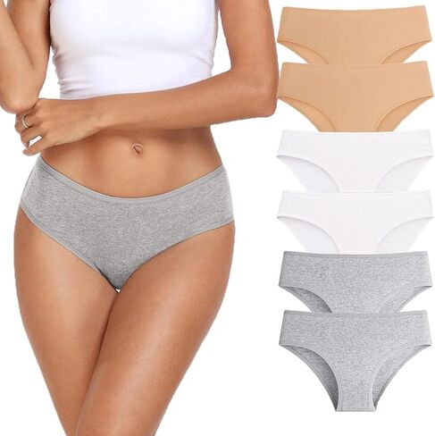 Womens underwear set classic panties stretchy Mid rise comfortable lingerie essentials seamless smooth underclothes in Saudi Arabia