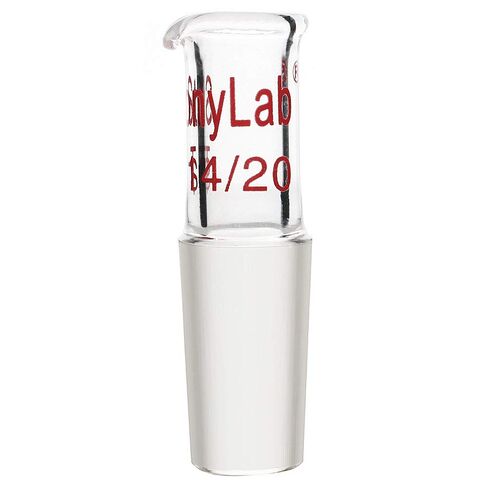 stonylab Glass Pour Out Adapter, Borosilicate Glass Liquid Pouring Adapter with 24/40 Ground Inner Joint for Laboratory Lab Supply in Kuwait