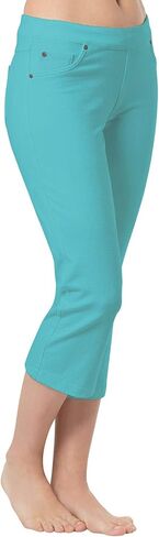 PajamaJeans Women Capri Jeans for Summer - Women's Capris - Pedal Pushers for Women Pull on Capris - Womens Casual Capris in Saudi Arabia