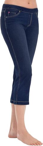 PajamaJeans Women Capri Jeans for Summer - Women's Capris - Pedal Pushers for Women Pull on Capris - Womens Casual Capris in Saudi Arabia