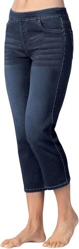 PajamaJeans Women Capri Jeans for Summer - Women's Capris - Pedal Pushers for Women Pull on Capris - Womens Casual Capris in Saudi Arabia
