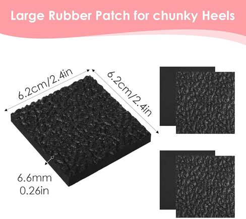 Shoe Heel Repair Rubber Pads, 6.6mm (1/4 Inch) Thick, Anti-Slip Cowboy Boot Heel Replacement for Men's and Woman's, 2 Pairs Black in Kuwait
