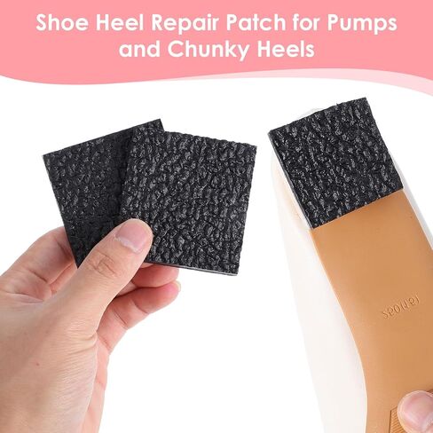 Shoe Heel Repair Rubber Pads, 6.6mm (1/4 Inch) Thick, Anti-Slip Cowboy Boot Heel Replacement for Men's and Woman's, 2 Pairs Black in Kuwait