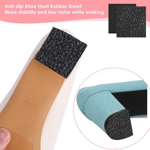 Shoe Heel Repair Rubber Pads, 6.6mm (1/4 Inch) Thick, Anti-Slip Cowboy Boot Heel Replacement for Men's and Woman's, 2 Pairs Black in Kuwait