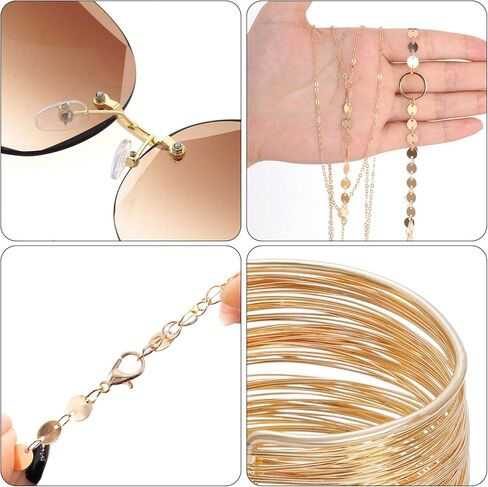 HOVEOX 4 قطع من إكسسوارات ديسكو في السبعينيات، إكسسوار زي ديسكو للنساء مع نظارات شمسية وأقراط وأساور وقلادة in Kuwait