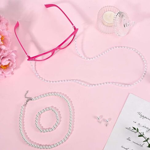 مجموعة أزياء السيدة العجوز مكونة من 5 قطع تتضمن نظارات وسلسلة نظارات وقلادة وسوار لمدة 100 يوم من ملابس الجدة المدرسية in Kuwait