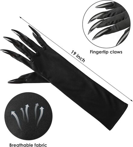 4/6Pcs Halloween Cat Woman Costume Accessories, Black Cat Mask Cosplay Costume for Women, Faux Leather Gloves Necklace Outfit in Saudi Arabia