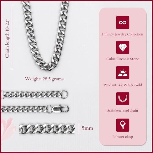 Promise Necklace For Him, Promise Chain For Boyfriend, Birthday Gifts For Boyfriend And Husband, Cuban Link Chain For Man, Husband Gift From Wife With Message Card And Box in Saudi Arabia