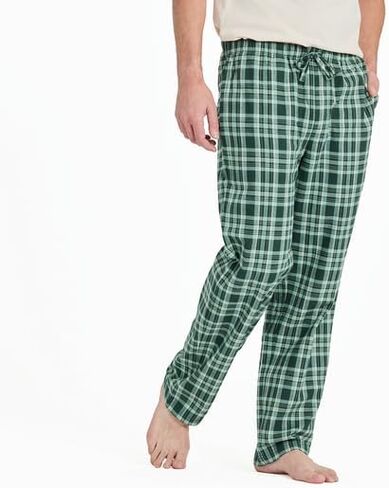 Life is Good. Men's Treeline Plaid Classic Sleep Pant, Treeline Green, Medium in Saudi Arabia