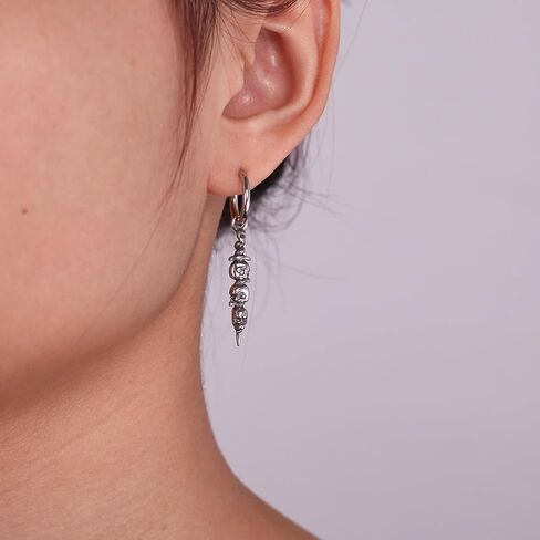 Stainless steel skull cone hanging ear ring earrings suitable for men and women Gothic style jewelry in Saudi Arabia