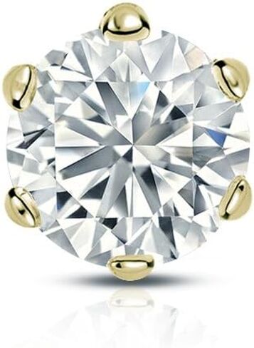1/8 to 1 Carat Diamond Single Stud Round Earring in 14k Yellow Gold Screw Back (cttw, Good, I1-I2) 6-Prong Basket by Diamond Wish in Saudi Arabia