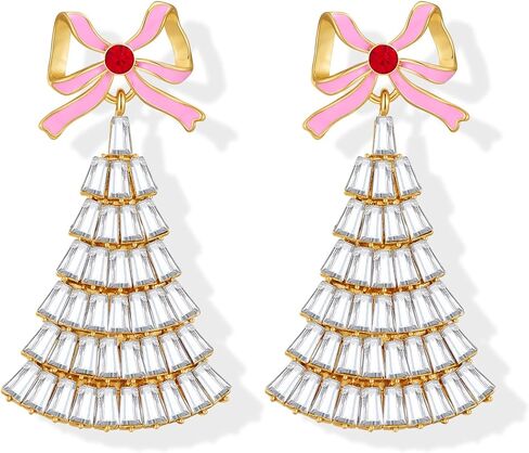 Christmas Earrings For Women Christmas Tree Reindeer Light Bulbs Ginger Man Bows Dangle Earrings Holiday Statement Earrings in Saudi Arabia