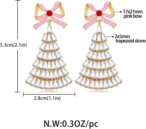 Christmas Earrings For Women Christmas Tree Reindeer Light Bulbs Ginger Man Bows Dangle Earrings Holiday Statement Earrings in Saudi Arabia