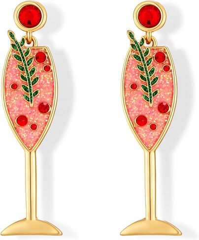 Christmas Earrings For Women Christmas Tree Reindeer Light Bulbs Ginger Man Bows Dangle Earrings Holiday Statement Earrings in Saudi Arabia