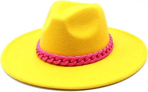 White Classic Fedora Hat with Pink Braided Band, Wide Brim Sun Protection, Casual Wear in Saudi Arabia