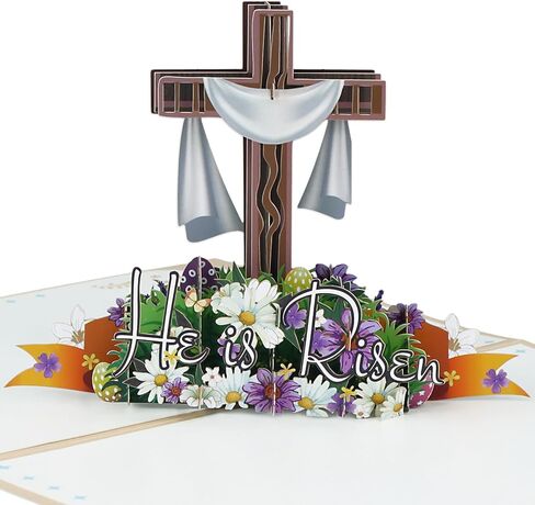 D4DREAM Easter Pop Up Card with Envelope - 6" x 8" 3D Easter Eggs Basket Bunny Greeting Card Flower Bouquet Spring Greeting Card for Friends, Family, Kids in Kuwait