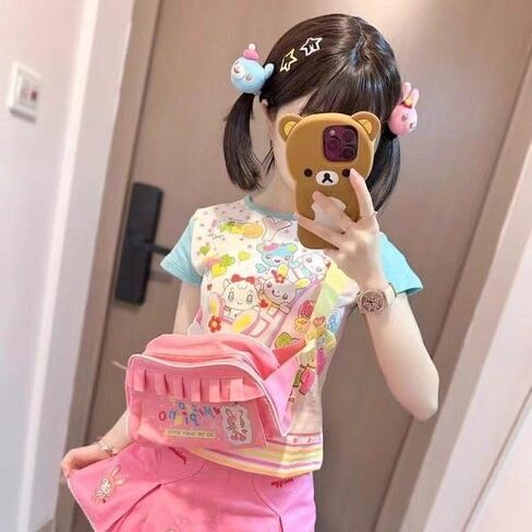 Y2k Woman T Shirts Crop Tops Women's Clothing O-Neck Short Sleeve Tees Anime Print Tshirt Camisetas in Saudi Arabia