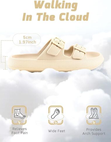 Pillow Slippers for Women Men Adjustable Platform Sandals Arch Support Slides in Saudi Arabia