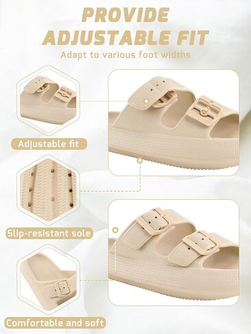Pillow Slippers for Women Men Adjustable Platform Sandals Arch Support Slides in Saudi Arabia