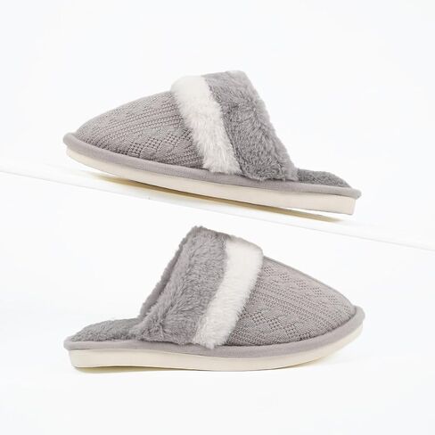 Cozy Slippers for Women Men Knit Warm Couple Plush House Shoes in Saudi Arabia