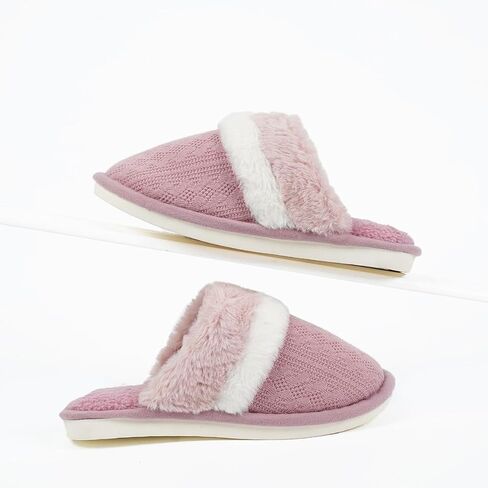 Cozy Slippers for Women Men Knit Warm Couple Plush House Shoes in Saudi Arabia
