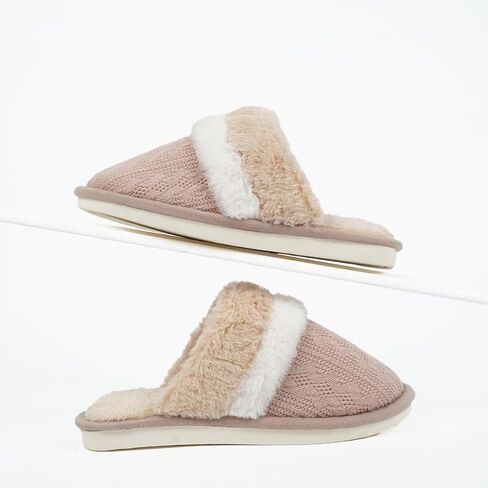 Cozy Slippers for Women Men Knit Warm Couple Plush House Shoes in Saudi Arabia
