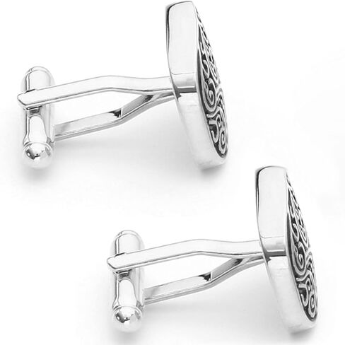 Vintage Floral Patterns Cufflinks for Men Women In Gift Box Classic Silver Men's Cuff Links Jewelry Set for Wedding Party Daily Office Business Events Tuxedo Dress in Saudi Arabia