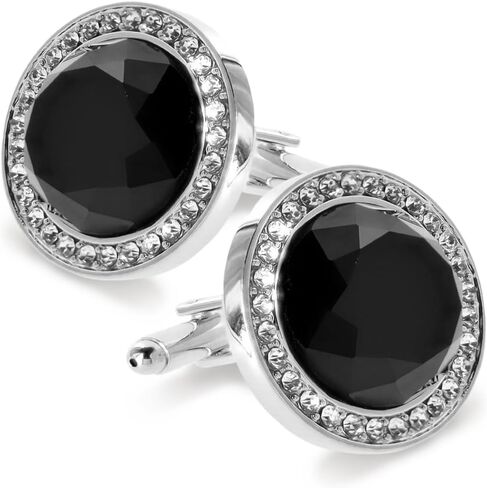 Discus Colored Crystal Bling Cuff Links in Saudi Arabia