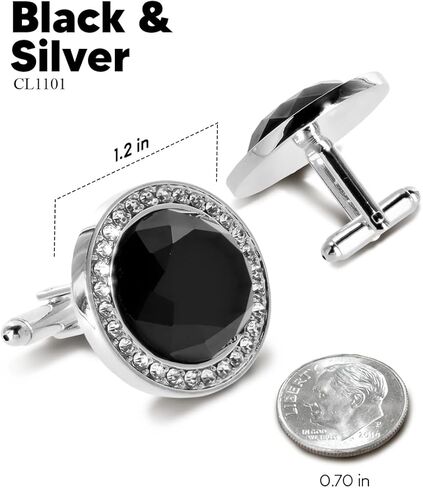 Discus Colored Crystal Bling Cuff Links in Saudi Arabia