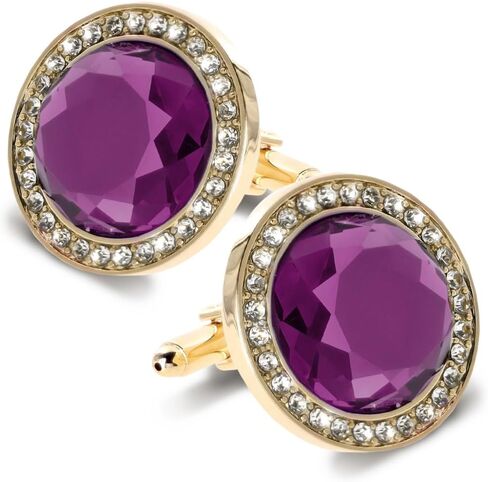 Discus Colored Crystal Bling Cuff Links in Saudi Arabia