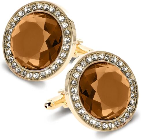 Discus Colored Crystal Bling Cuff Links in Saudi Arabia