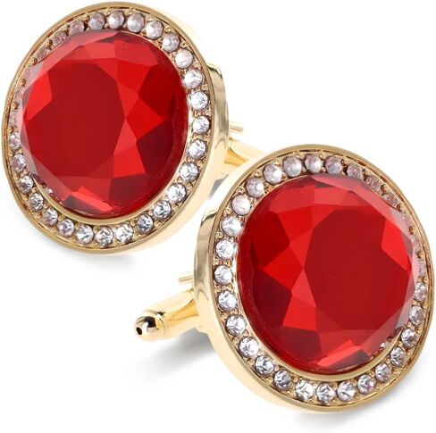 Discus Colored Crystal Bling Cuff Links in Saudi Arabia